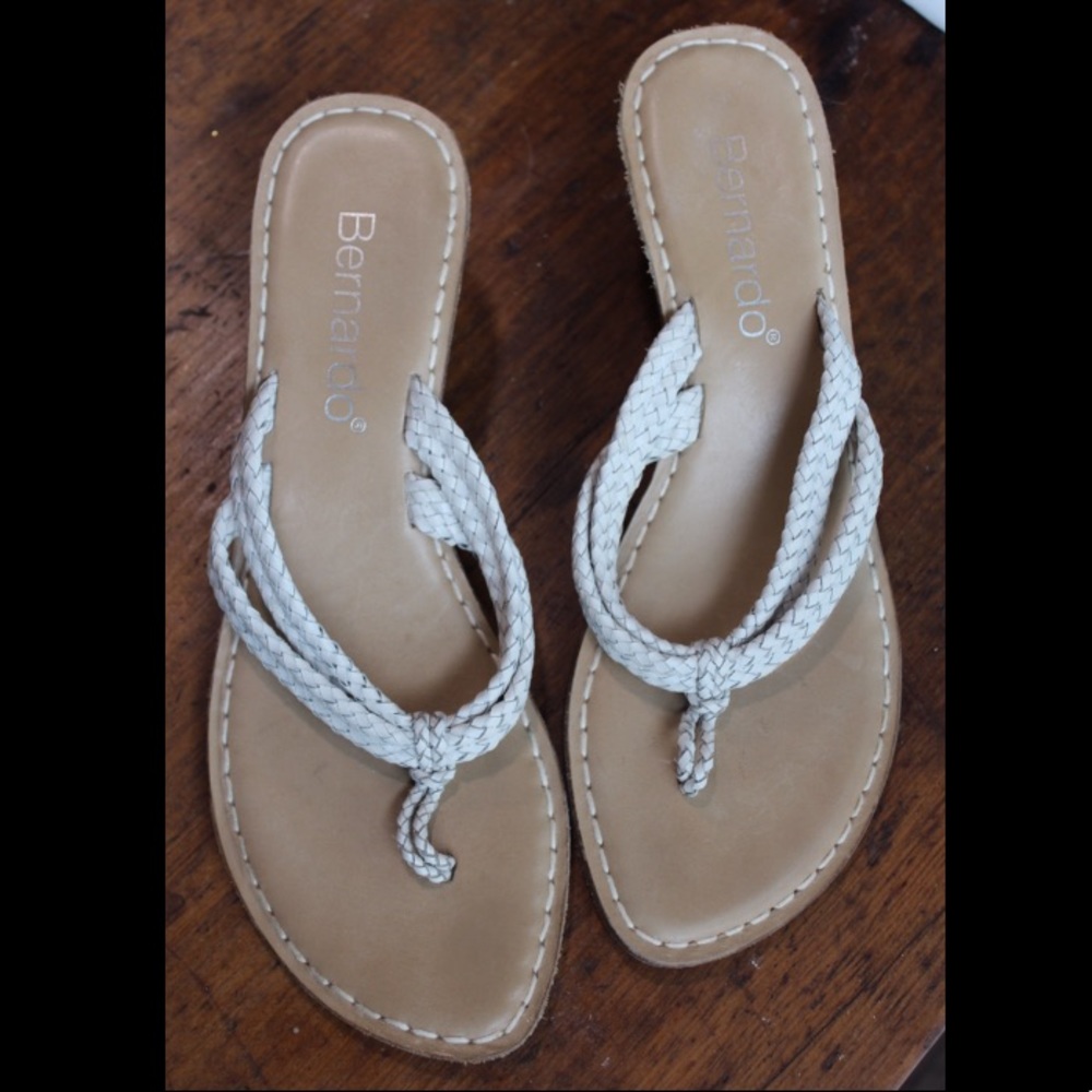 White Bernardo Wedge Sandals